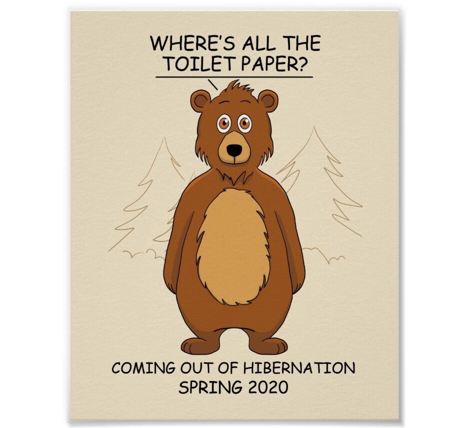 Out of Toilet Paper Bear Funny Pandemic Design Gifts